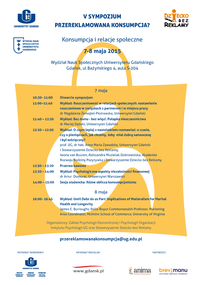 Sympozjum Przereklamowana konsumpcja? Konsumpcja i relacje społeczne, Gdańsk, 7-8 maja 2015