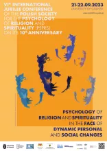 Plakat konferencji Psychologia religii i duchowości w obliczu dynamicznych zmian osobistych i ogólnospołecznych