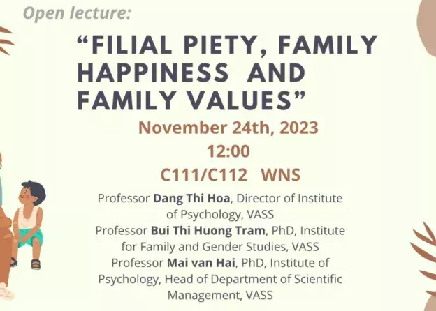 Wykład otwarty profesorów z VASS "Filial Piety, Family Happiness and Family Values" 24.11…