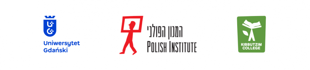 logo UG, logo Instytutu Polskiego w Tel-Awiwie i logo Kibbutzim College