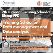 Grafika 7th European Training School of Riseup-PPD - Training School on Data management and Data analysis, informacje
