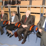 Profesorowie Jubilaci. Od lewej: prof. dr hab. Lech Mokrzecki, prof. dr hab. Joanna Rutkowiak, prof. dr hab. Jan Żebrowski, prof
