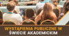 Baner Wystąpienia publiczne w świecie akademickim; w tle studenci - publiczność podczas prezentacji