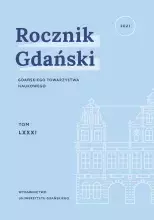 Okładka Rocznik Gdański. Tom LXXXI (2021) red. nacz. Maria Mendel