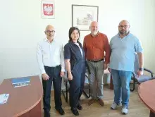 Zdjęcie prof. Anatoliya Kruglashova oraz prof. Marka Mifsuda z drą B. Kijewską oraz prof. A. Modrzejewskim
