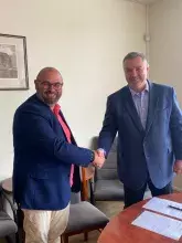 dr hab. Arkadiusz Modrzejewski, prof. UG i Jan Strawiński - Prezydent Stowarzyszenia i Konsul Honorowy Bułgarii w Gdańsku