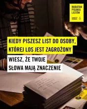 Plakat informujący o Maratonie pisania listów Amnesty International