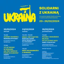 Grafika z programem panelu w barwach Ukrainy