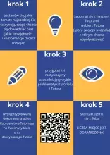 plakat plakat w kolorach żółtym i niebieskim zawierający informacje o projekcie.