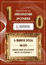 Zaproszenie na jubileuszowe spotkanie z okazji dziesięciolecia działalności Koła Naukowego ANIMA - Sekcji Psychologii Duchowości w Kulturze