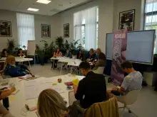 zdjęcie z warsztatu w trakcie zjazdu