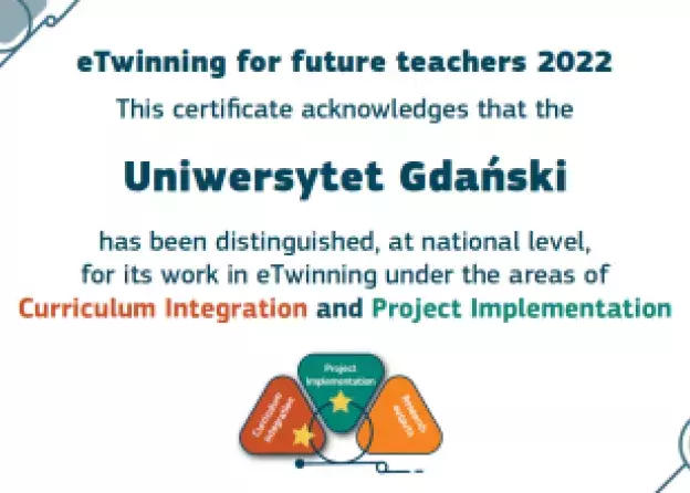 Certyfikat Quality Label for Initial Teacher Education Institutions dla Uniwersytetu Gdańskiego