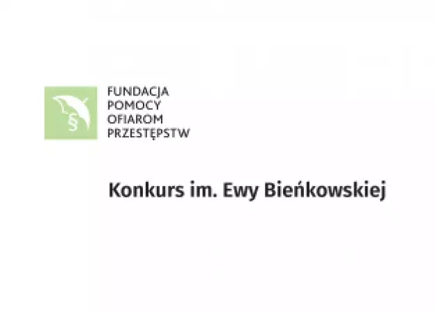 Baner Konkurs im. Ewy Bieńkowskiej z logo Fundacji Pomocy Ofiarom Przestępstw