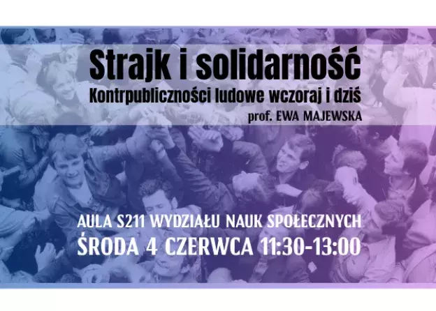 "Strajk i solidarność. Kontrpubliczności ludowe wczoraj i dziś" - wykład prof. Ewa Majewskiej