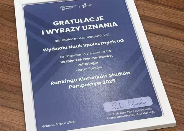 Wielki sukces Uniwersytetu Gdańskiego i Wydziału Nauk Społecznych w Rankingu Perspektywy 2025!
