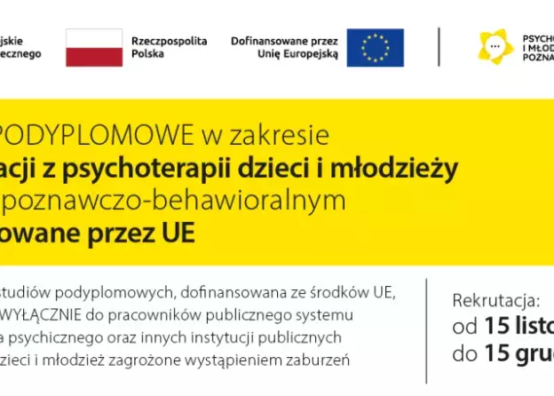 Specjalizacja z Psychoterapii dzieci i młodzieży na UG dofinasowana przez UE!