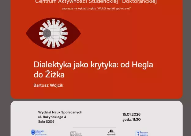 Wykład Bartosza Wójcika: „Dialektyka jako krytyka: od Hegla do Žižka”