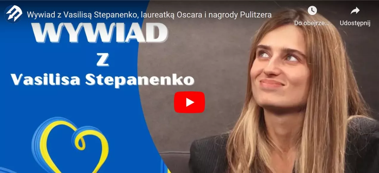Kadr z wywiadu z Vasilisą Stepanenko dla Neptun TV