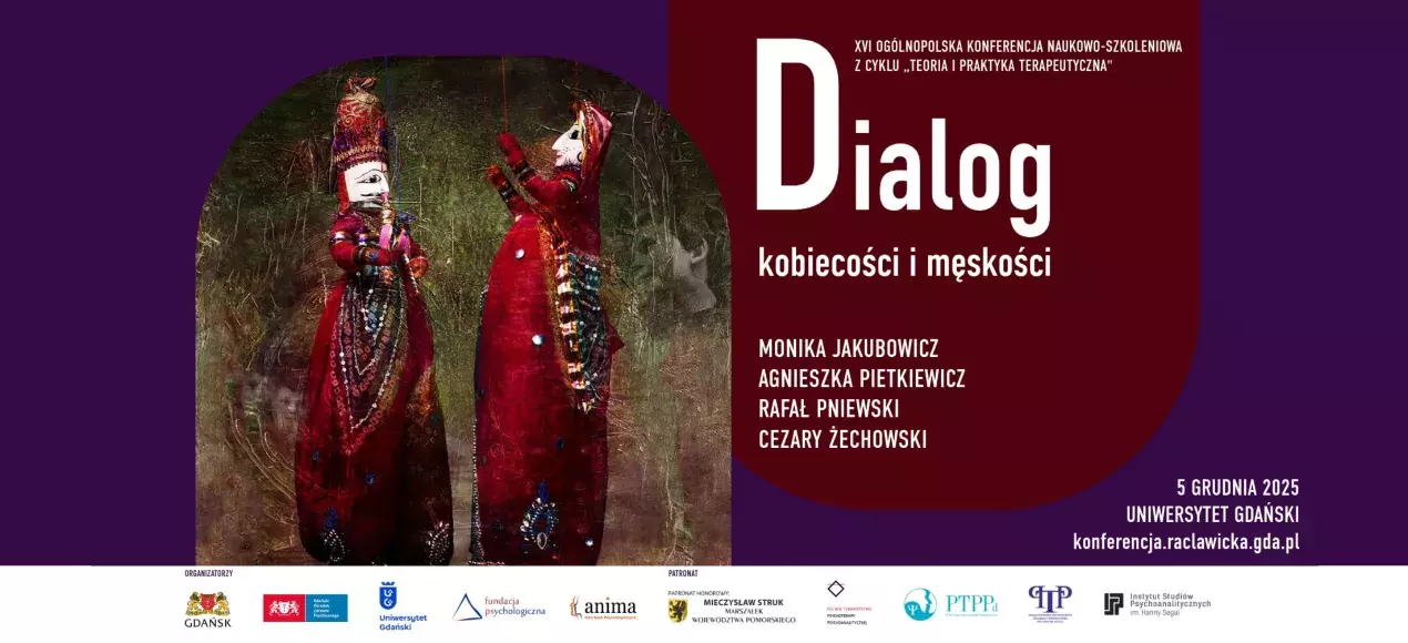 Baner dotyczący konferencji o dialogu kobiecości i męskości