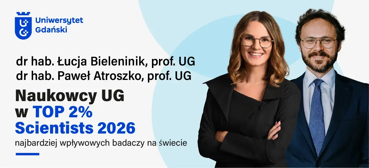 baner przedstawiający dr hab. Łucję Bieleninik oraz dr hab. Pawła Atroszkę